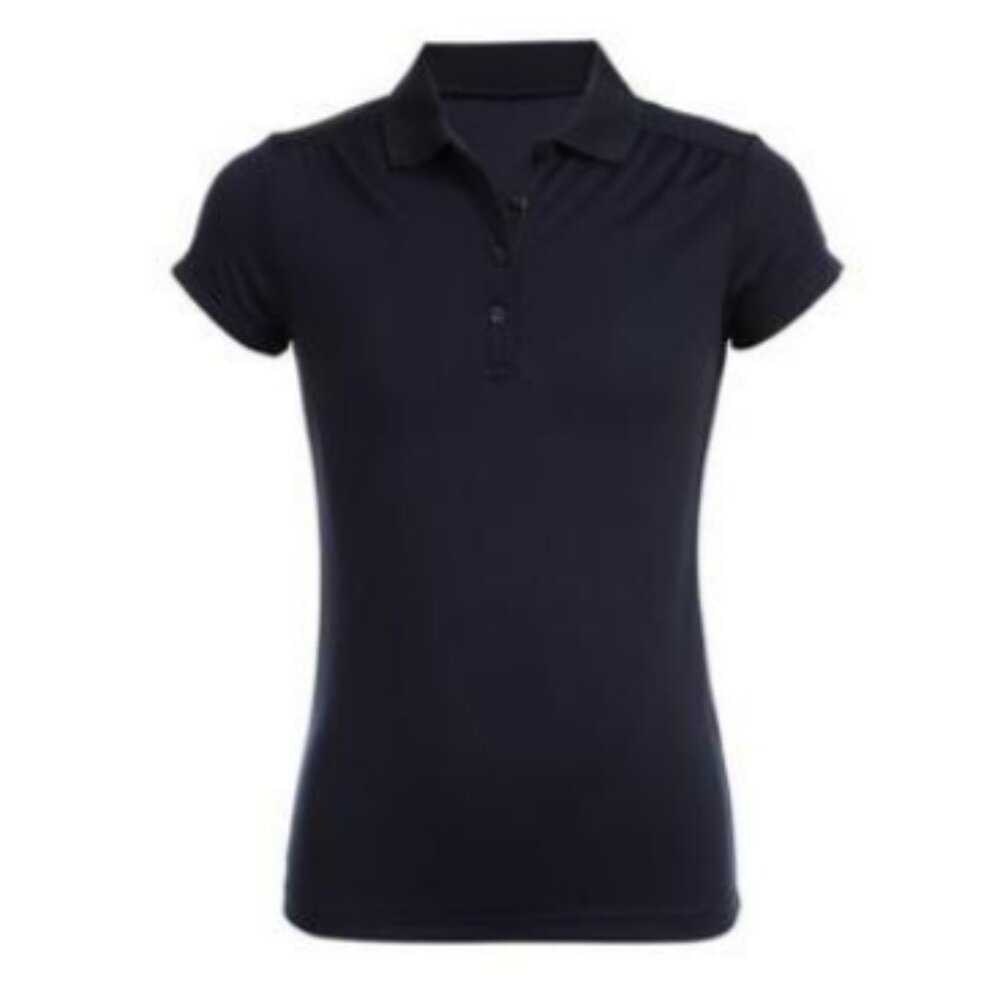 NWT Nautica Girls' 7-16 Plus Performance Short Sleeve Polo Navy Blue
